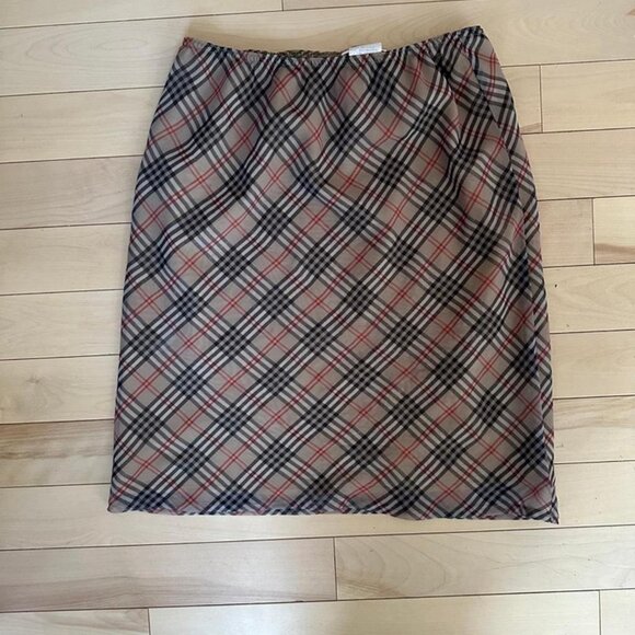 Gorgeous vintage midi mesh plaid skirt tartan pattern - Picture 2 of 8